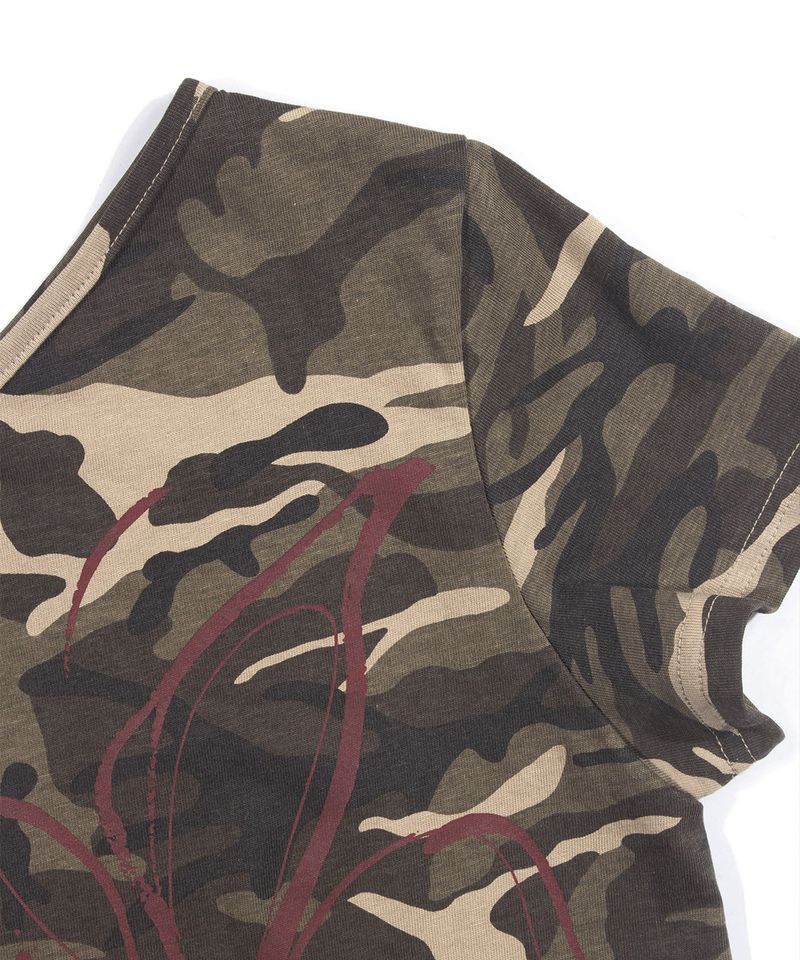 ONE-SHOULDER CAMO T-SHIRT_Beige