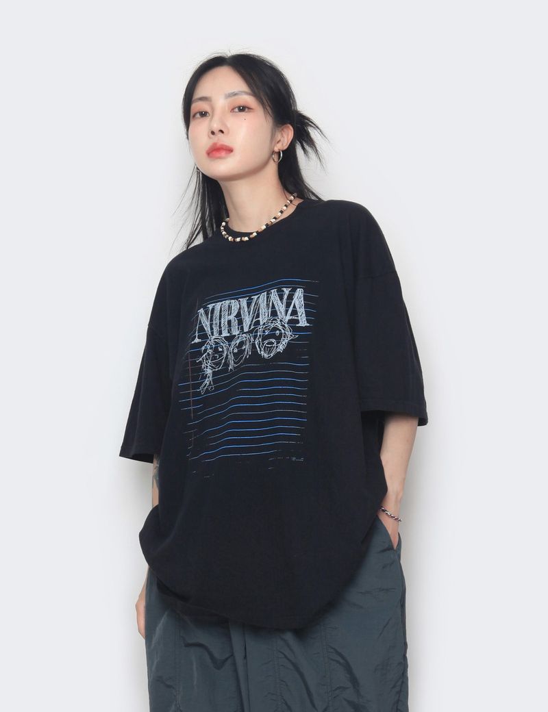 nutellike(ヌテールライク)の「Nirvana Sketch Short Sleeve T-shirt(Tops)」