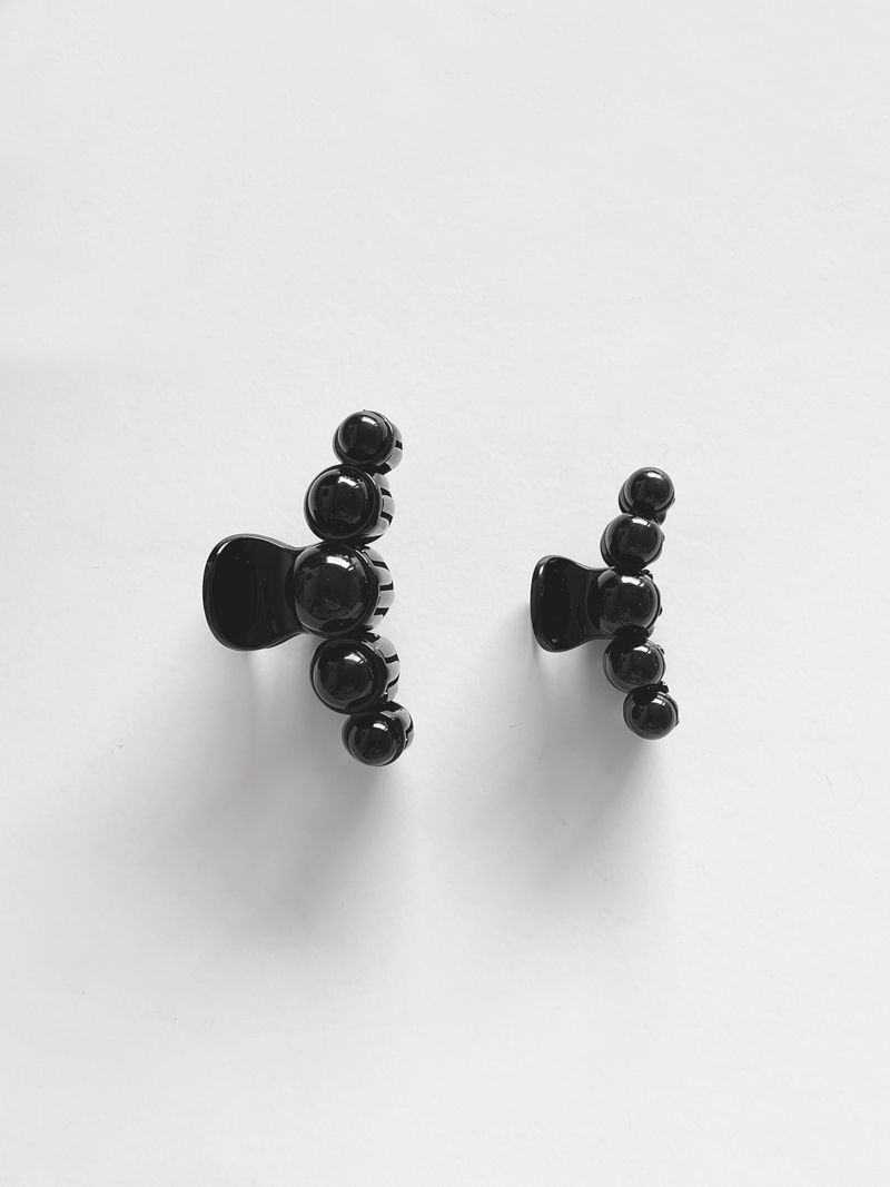 Hair Clip Silver Ball _ BK