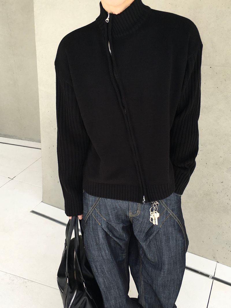Legacy Diagonal Knit Zip-Up 4C