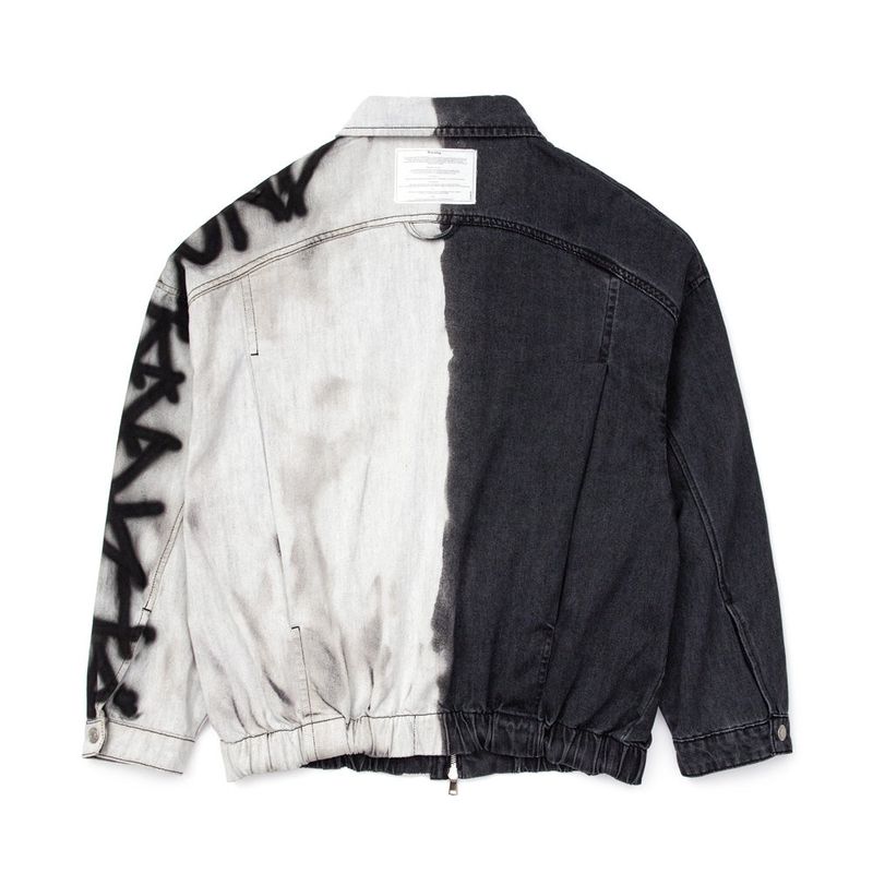 BBD Division Empty Logo Zip Up Denim Jacket (Black)