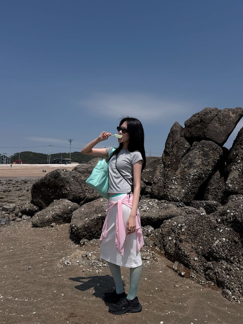  RIB RIBBON MIDI SKIRT