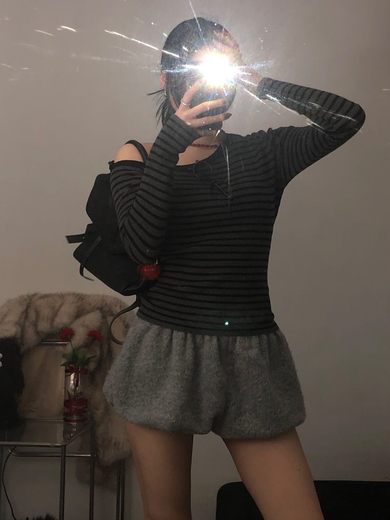 Fur Balloon Mini Shorts