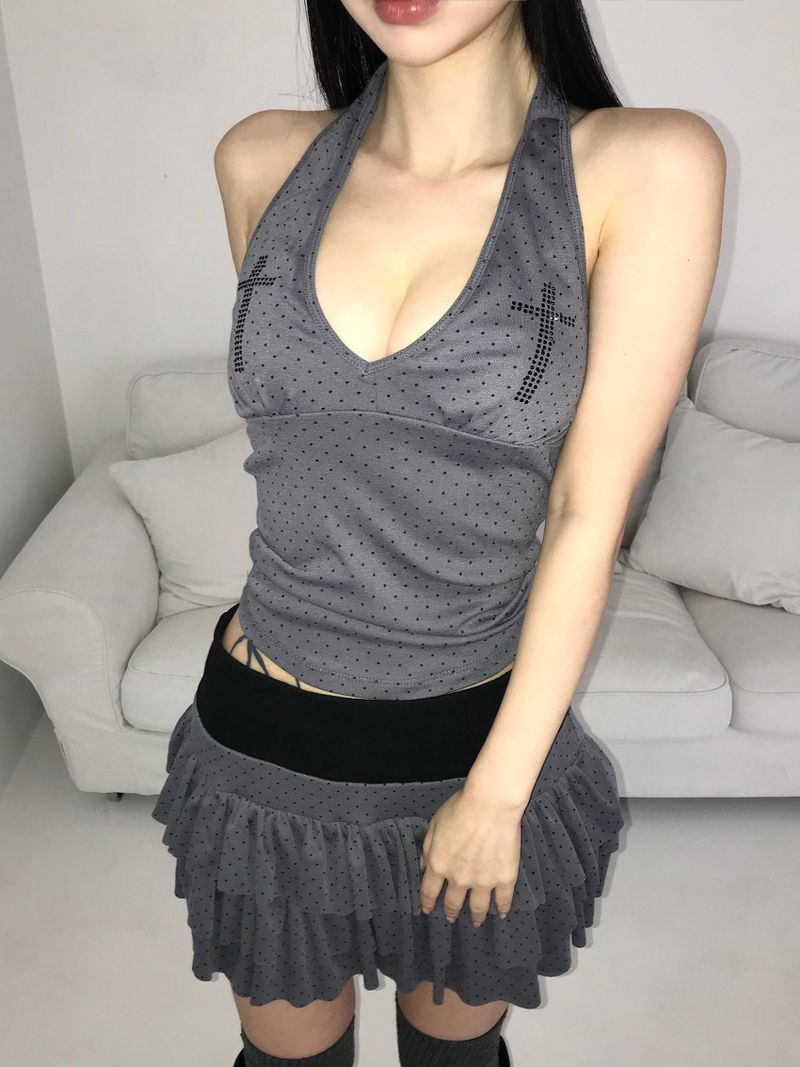 hisoka halter cross top(4 color) 
