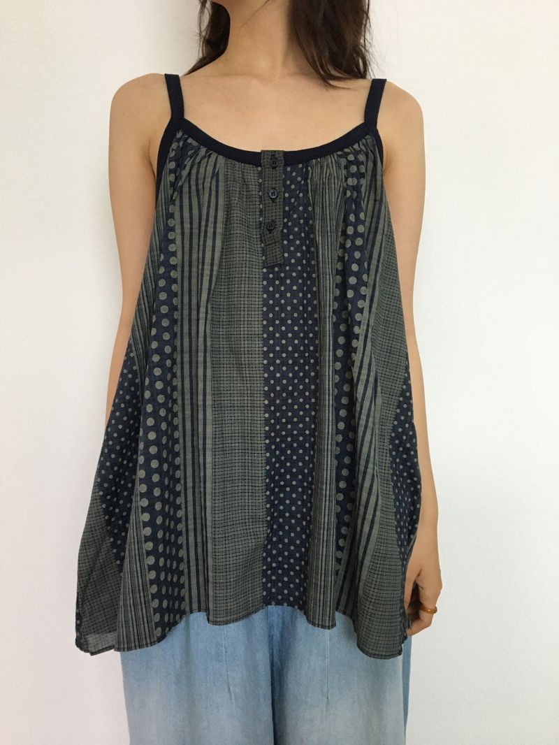 Humming Patchwork sleeveless (2color)