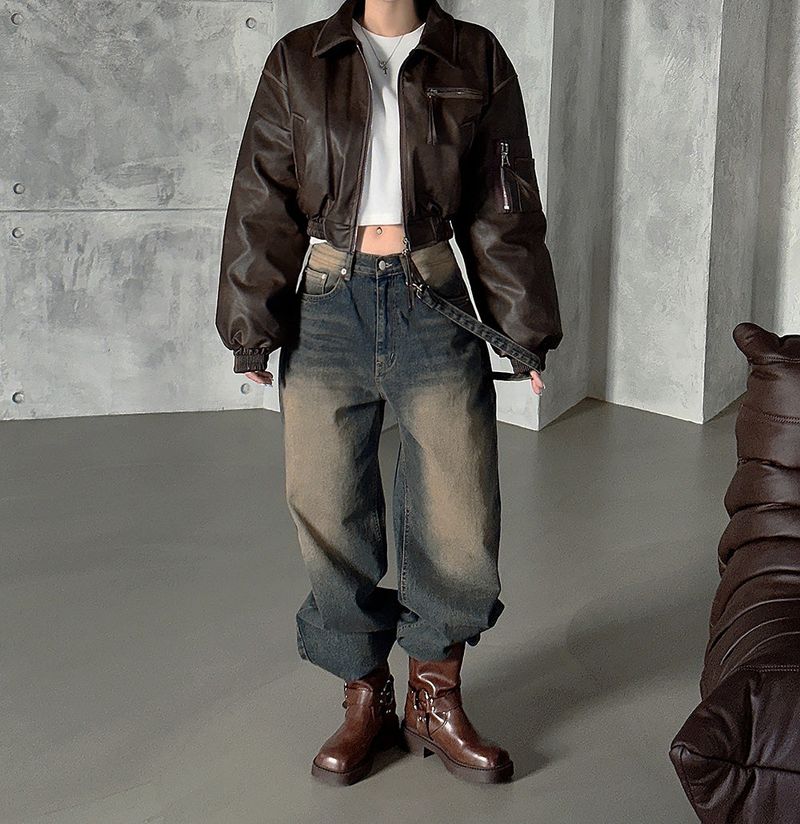 Leather Blouson Wellon Short Padded