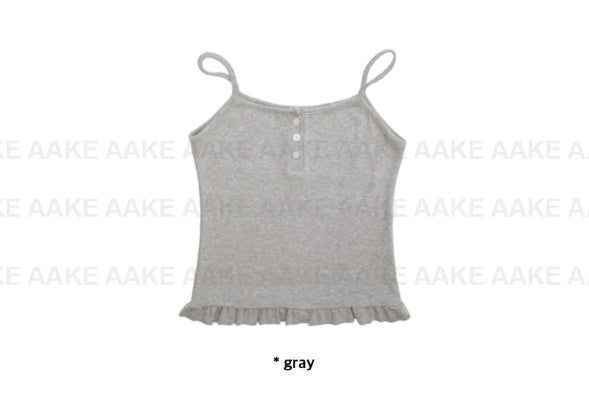 FRILL BUTTON SLEEVELESS