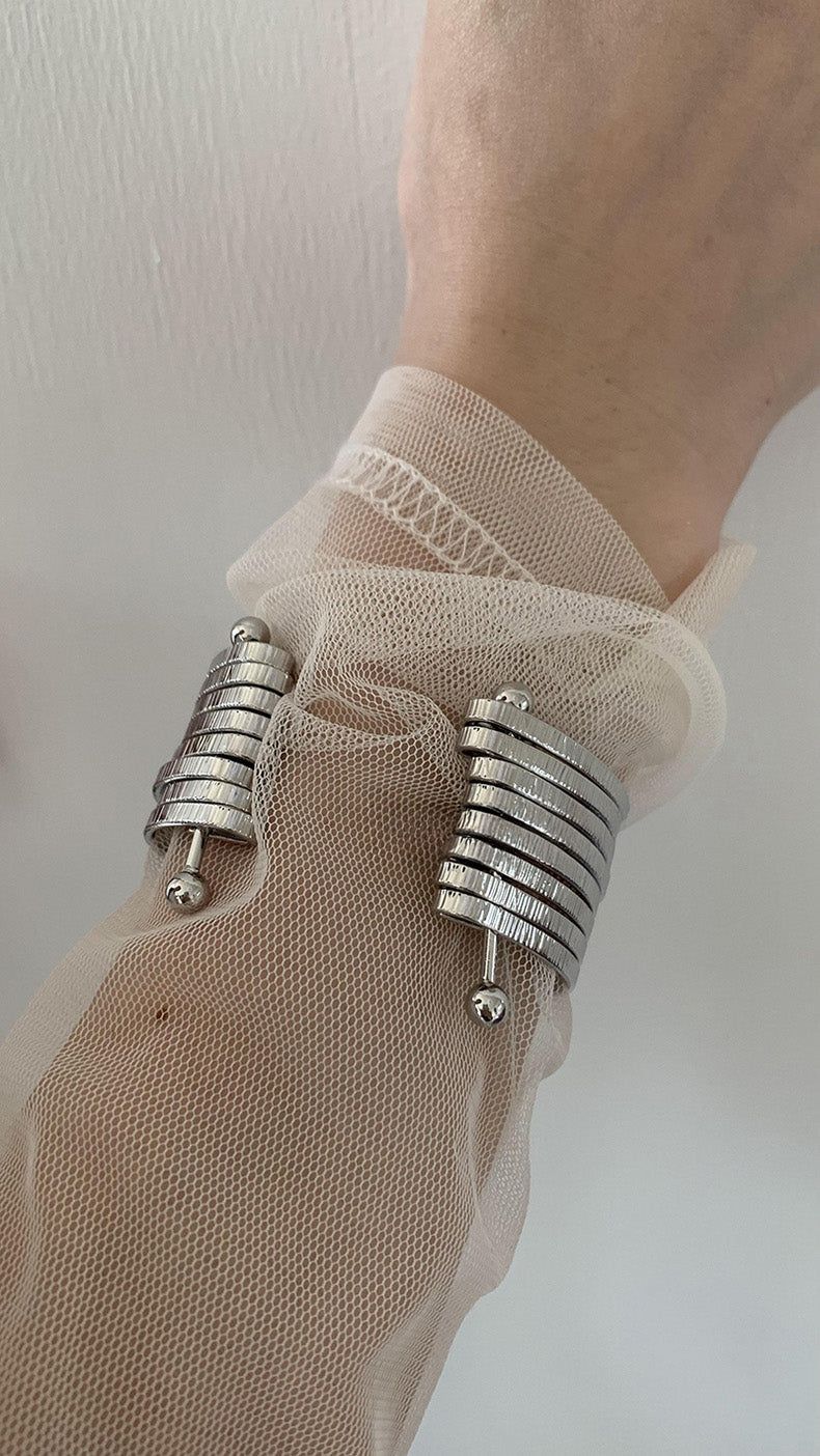 8layered silver bangle