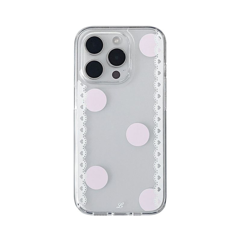 LOVD（ラブド）の「[MADE]  ポルカ レース スマホケース ピンク (clear jelly hard)（スマホグッズ/小物）」