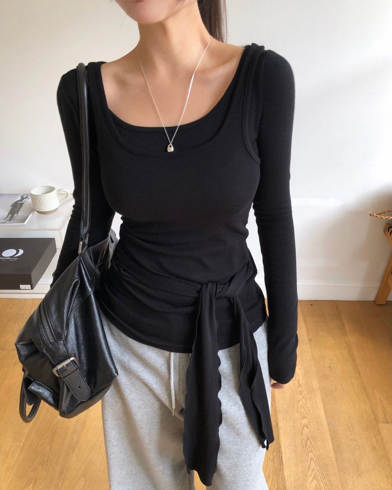 [ORIGINAL] Ockham Layered Wrap Sleeveless T-Shirt