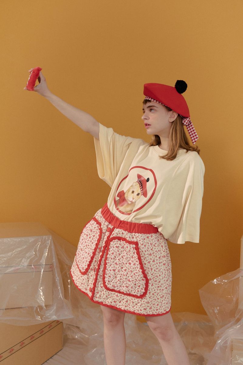 Hat on cat T-shirt