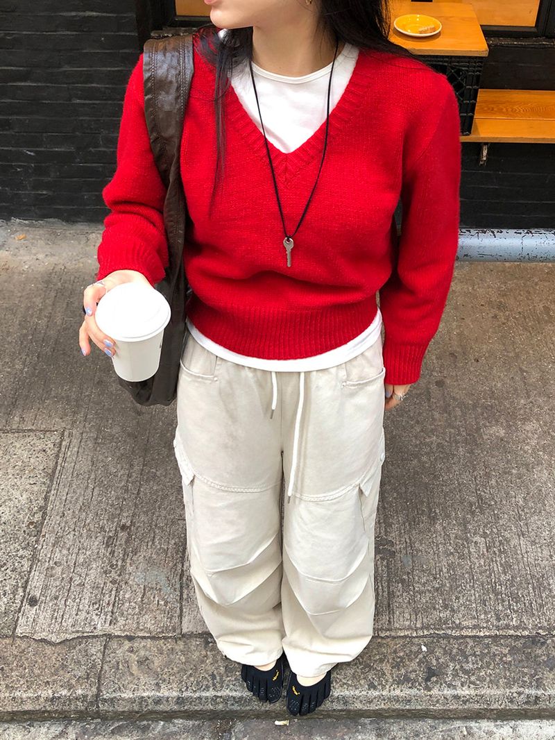 [MADE] FIFTY WOOL V-NECK KNIT