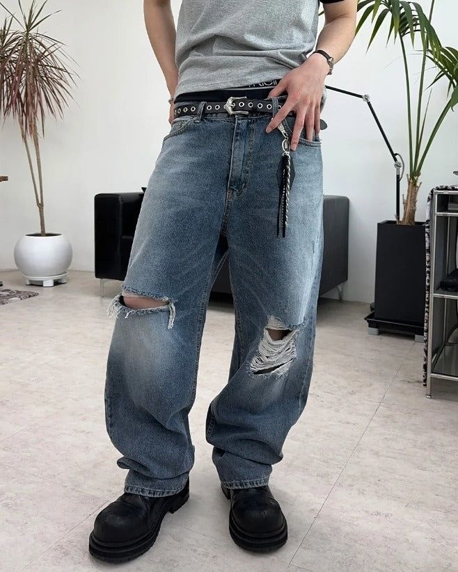 SATIIIZ（サティーズ）の「Ens Damaged Regular Denim Pants（Pants）」