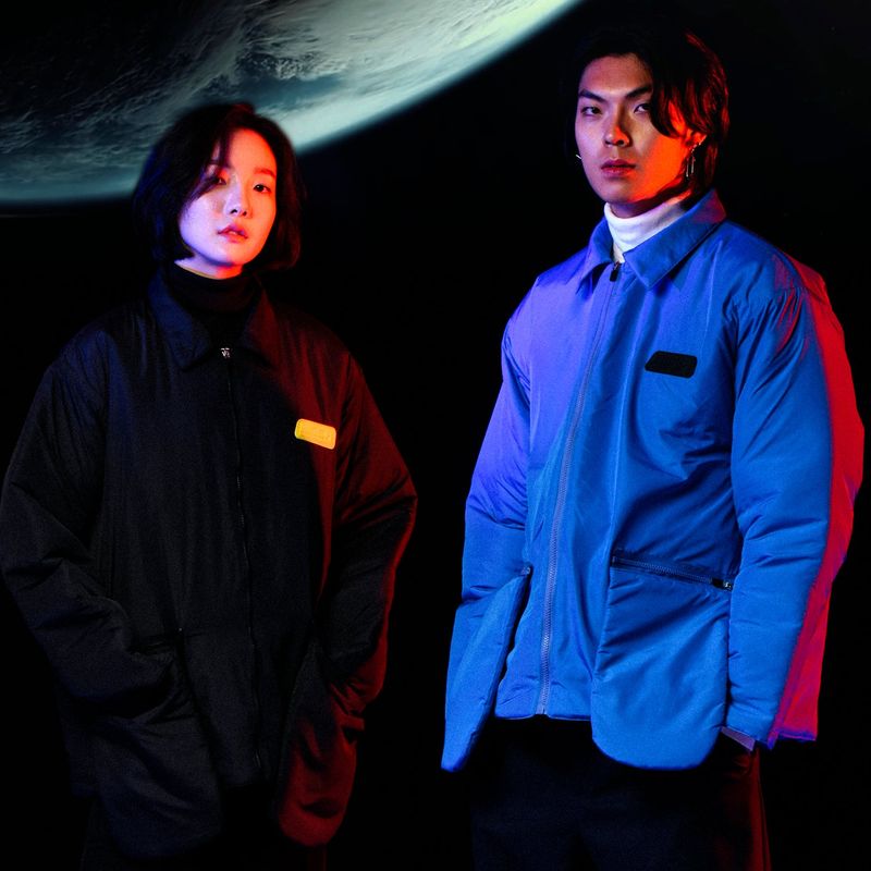 [UNISEX] Padded Coach Jacket (Blue)