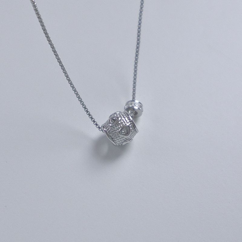 metal heart ball necklace