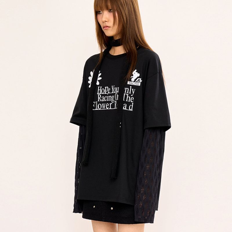 Layered T Shirt - Black