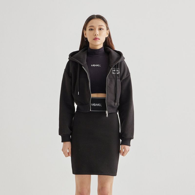 Spill Logo Hoodie Zip up Black