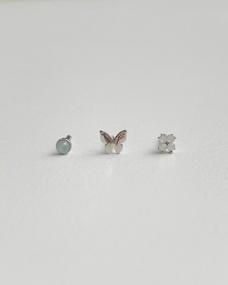 [3 set] Greenity Butterfly Piercing Set