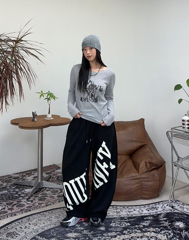Journey Brushed Lettering Pants