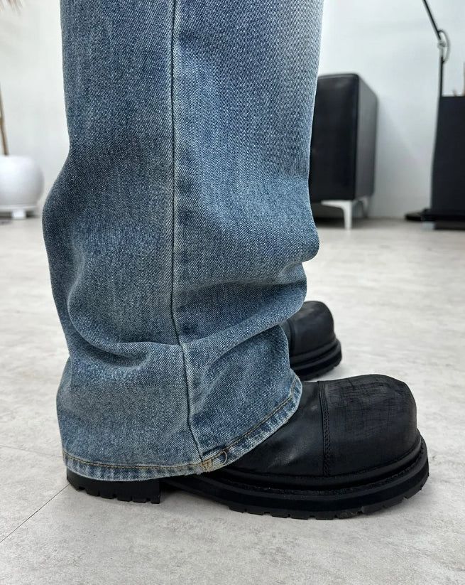 Kaise Washed Semi-Flare Jeans