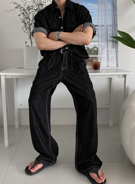【Setup】Aiden Solid Linen Denim Setup