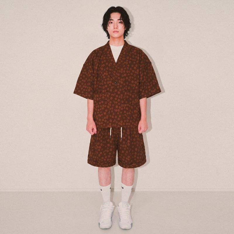 flower robe cardigan_brown