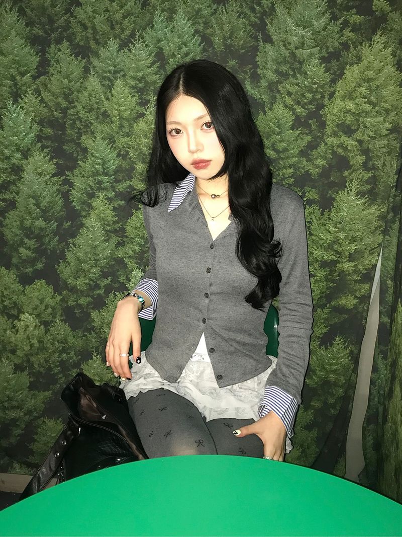 Pellen shirt cardigan (Gray)