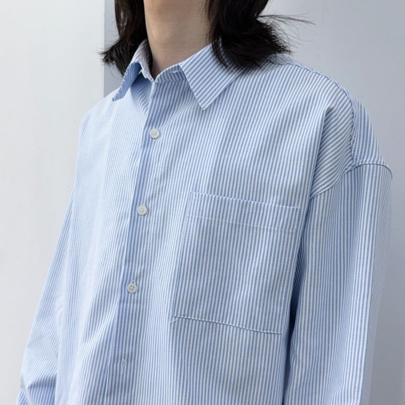 Daily Short-Length Stripe Shirt