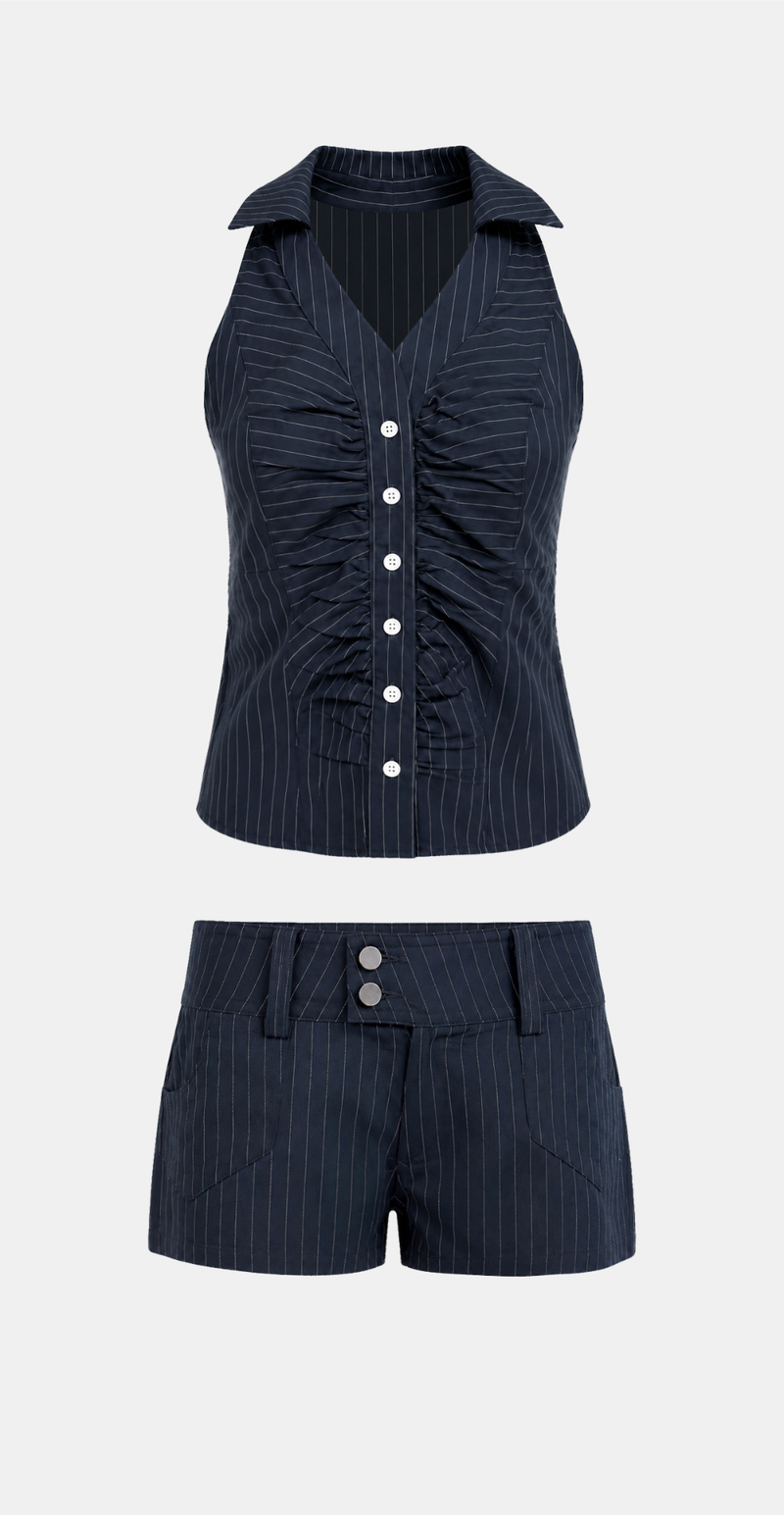 Lene Pinstripe Two Piece Set
