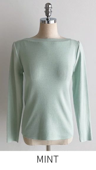 Demu Stripe Boat Neck Knit