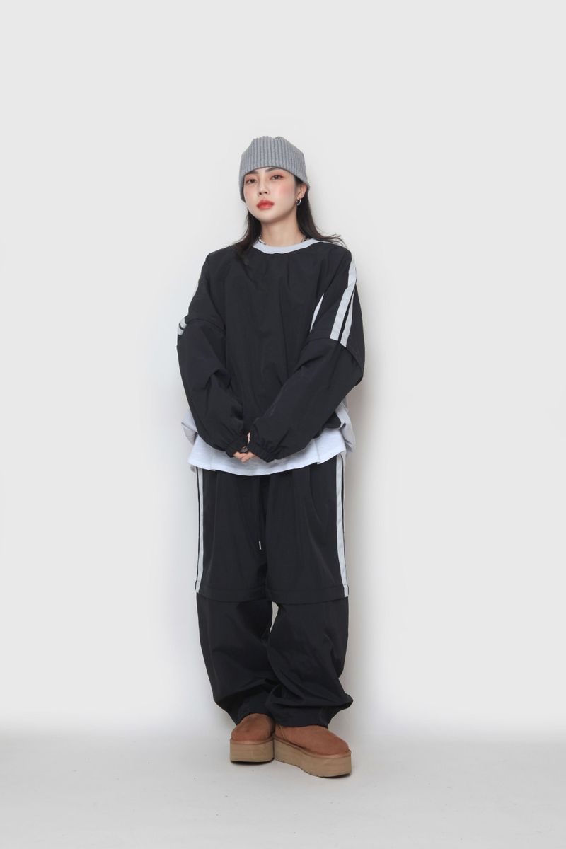 two-way nylon sweatshirt