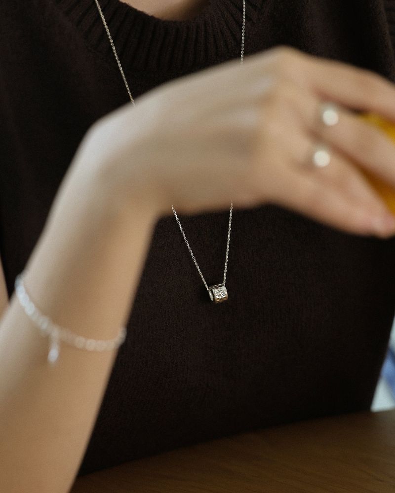 Zen ring necklace (silver)