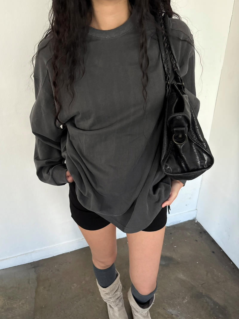 Fade long sleeve T-shirt [Charcoal]