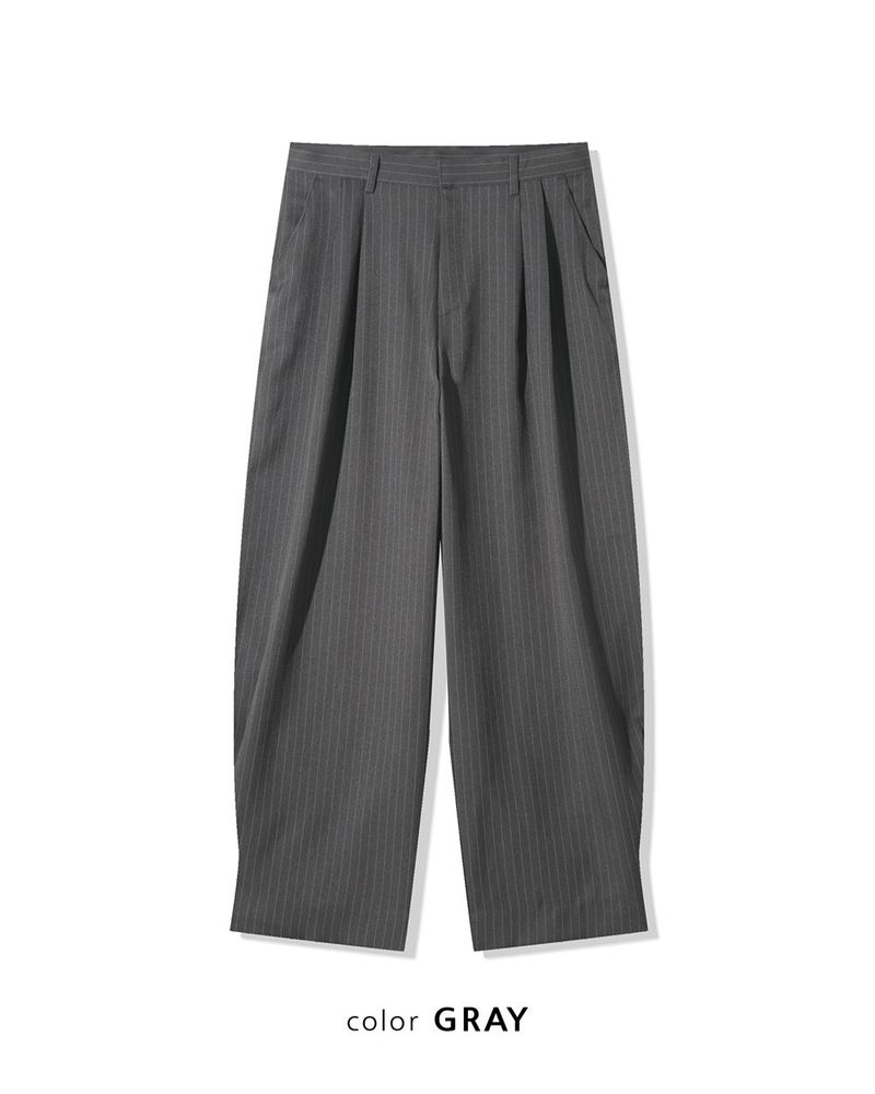 Lentic Side Pintuck Striped Slacks