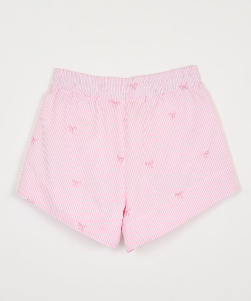 STRIPE RIBBON SHORTS PINK