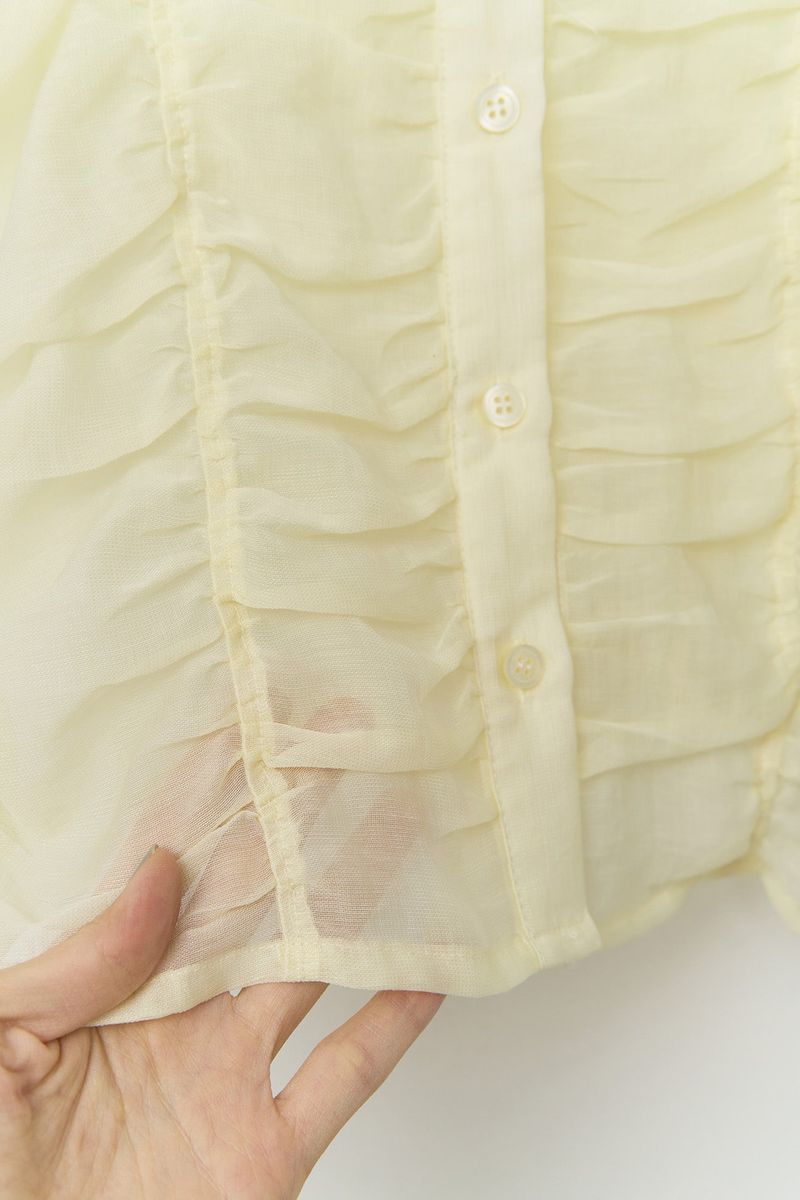 (W) Peony Wrinkled Blouse