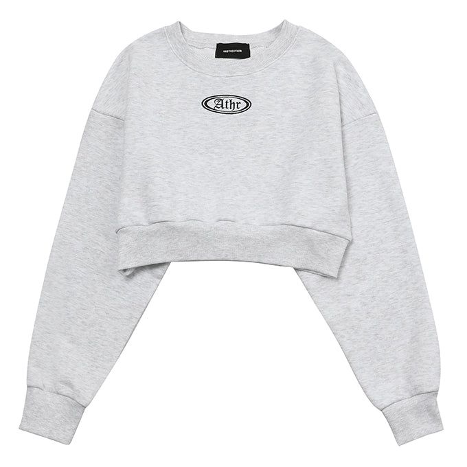 WHITE ATHR CROP SWEATSHIRT