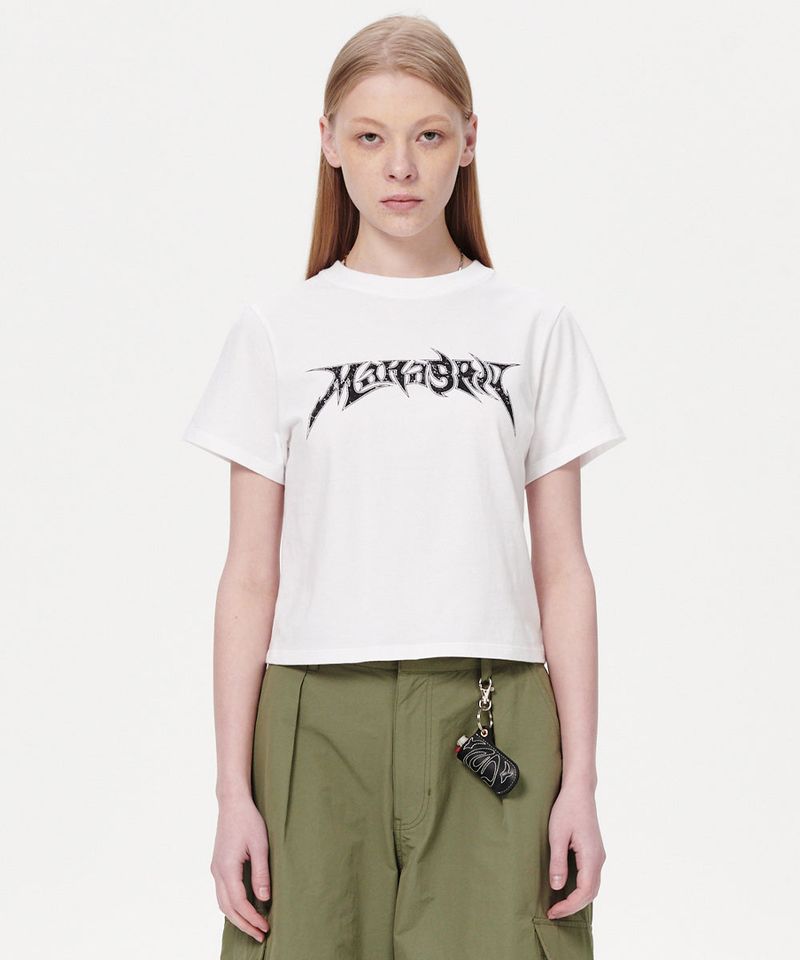 mahagrid（マハグリッド）の「FLAME LOGO CROP TEE（Tops）」