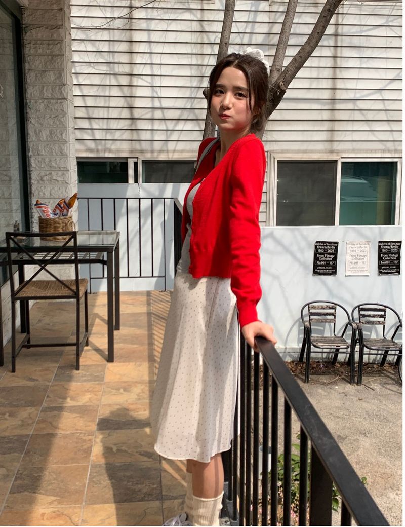 fine dot midi skirt