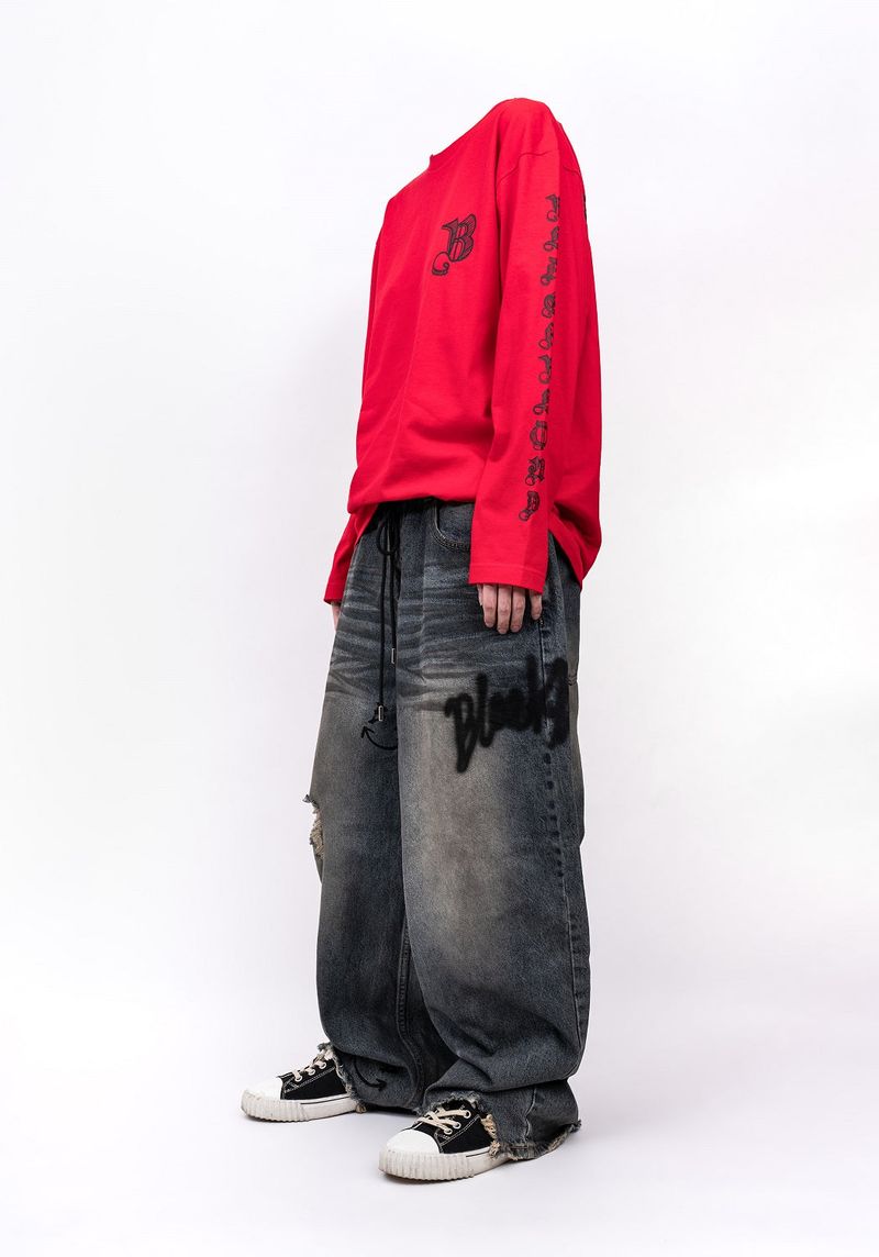 BBD Sketch Logo Long T-Shirt (Red)