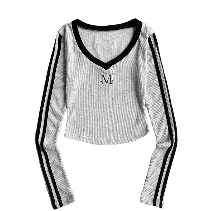 BINDING TRACK LINE V-NECK T (3color)