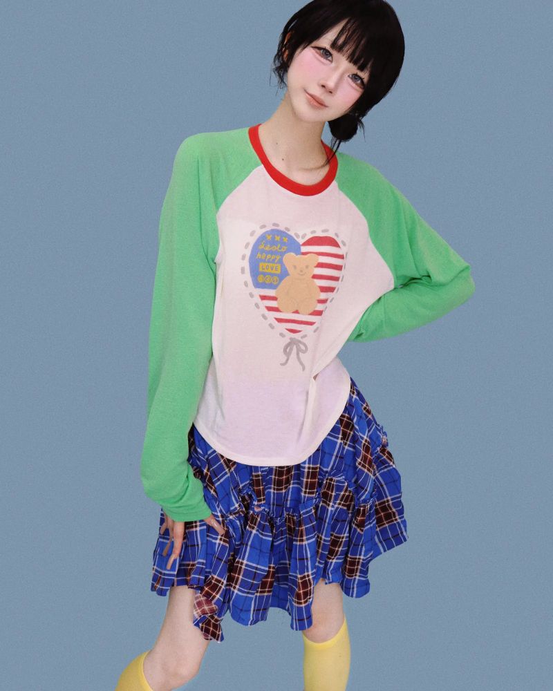 matilda blue check skirt (속바지)