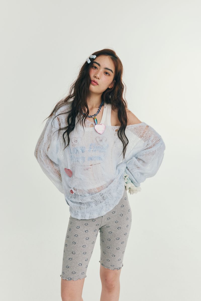 smile leggings grey