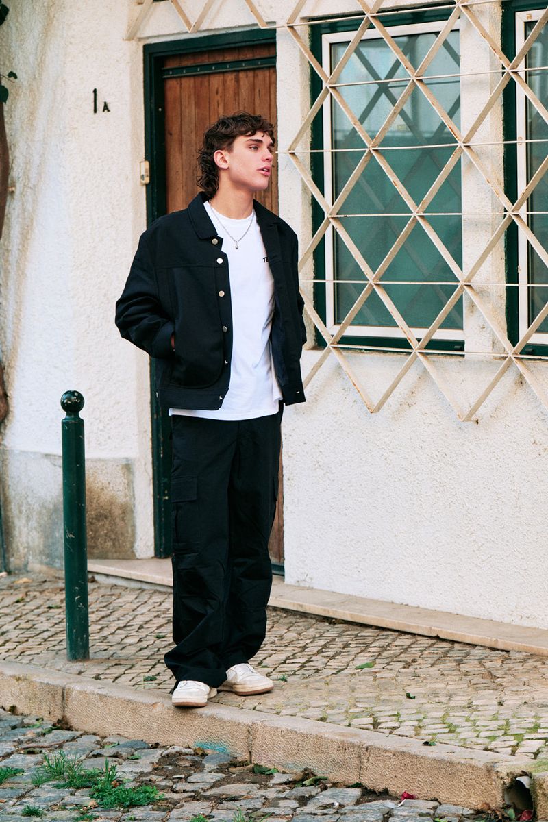 STRING CARGO PANTS [BLACK]