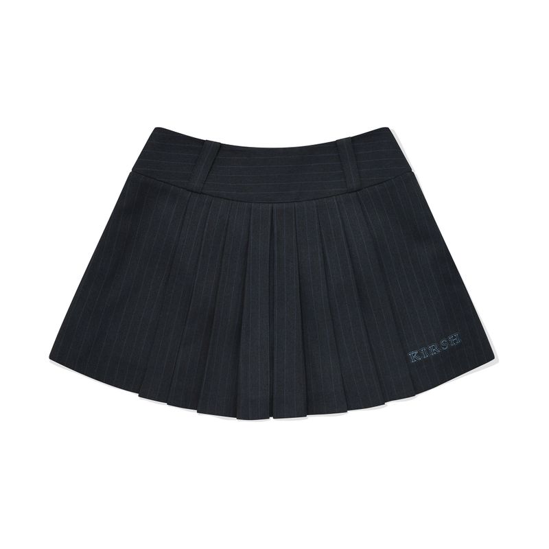 CHERRY PLEATS MINI SKIRT[NAVY]