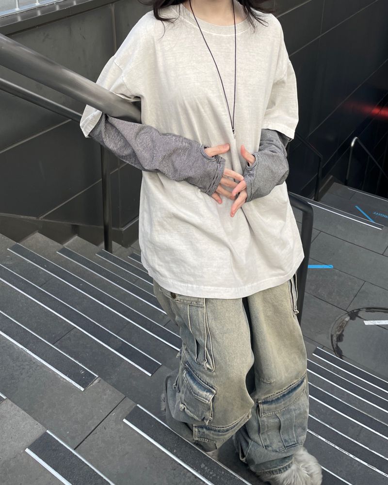grunge-hip pigment layered long sleeve