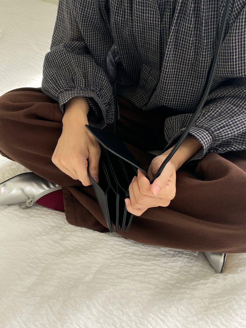 Twill wide cotton pants