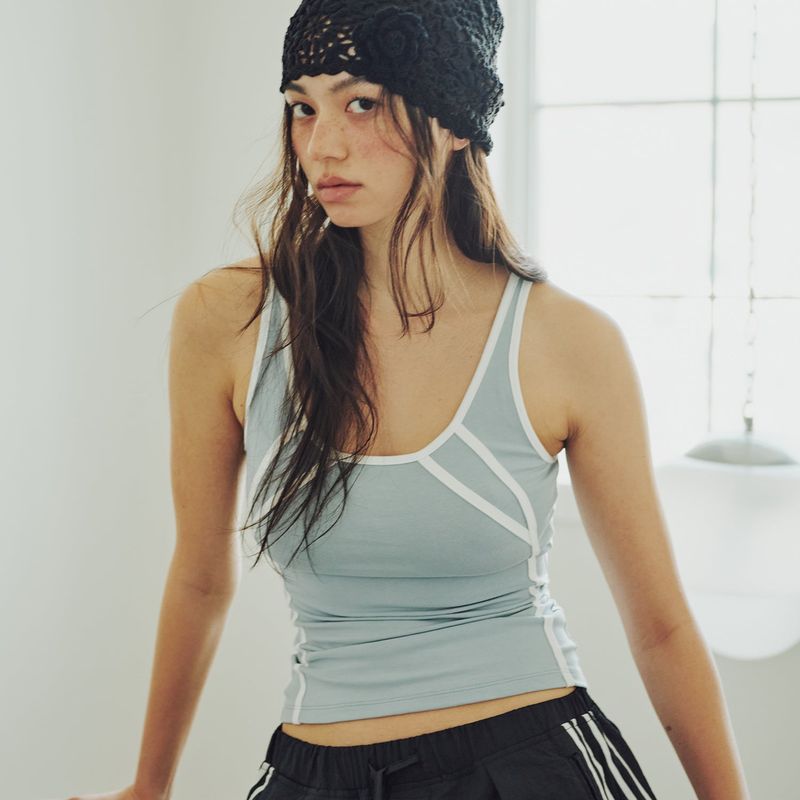 13MONTH(サーティーンマンス)の「Sporty Line Tank Top (SKY BLUE)(Tops)」