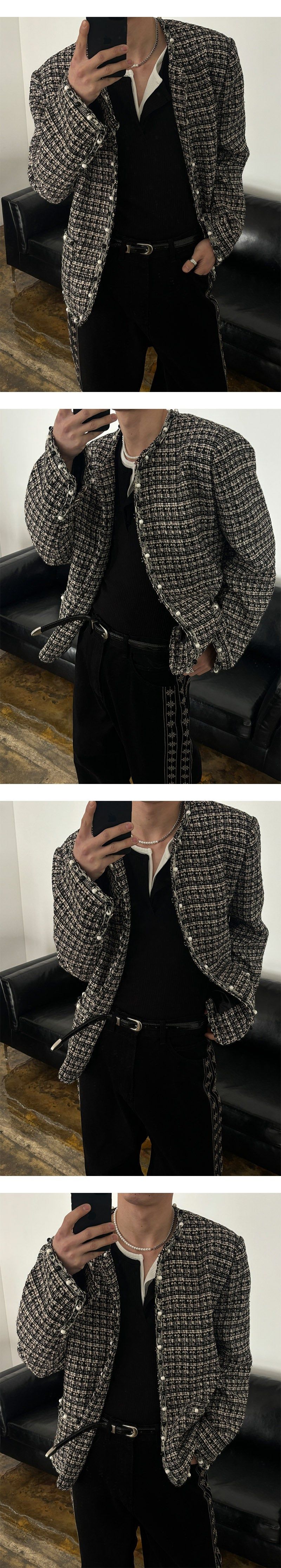[S/S] Black tweed jacket