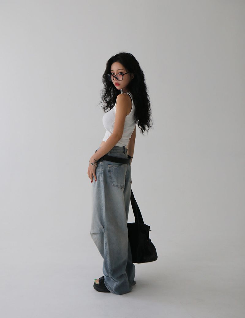 Insider pintuck wide jeans